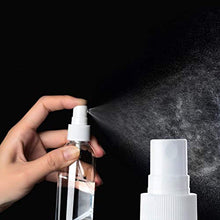 Load image into Gallery viewer, Trendbox 1oz Clear Empty Fine Mist Plastic Bottles Refillable PET BPA-Free Travel Containers For Cleaning, Perfume, Liquids 96 Pack with 96 Labels, 32 Funnels, 32 Pipettes