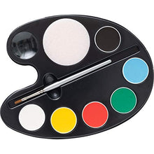 Load image into Gallery viewer, Kryolan Pintura Water Color Makeup Palette incl. Brush & Sponge, 6 Colors, Washable, Vegan, No Perfume, No Parabens, Gluten Free - Ideal for Face & Body Painting, Children, Party and Halloween