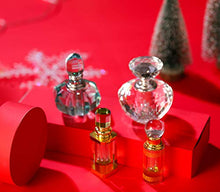 Load image into Gallery viewer, KECHU Delicate Green Empty Crystal Perfume Bottle Refillable Glass 3ml Transparent Green Decor