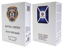 Load image into Gallery viewer, BLUE WIZARD By Royal Creed. France. Eau De Parfum Spay for Men. 100ml (3.4 oz). Wt 680 gm. Box Size 17 x 11.5 x 6 cm