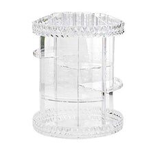 Load image into Gallery viewer, Alexsix 360 Rotating Crystal Cosmetic Storage Box, Adjustable Multifunction Detachable Jewelry Makeup Perfumes Skin Care Products Makeup Sponges Acrylic Clear Organizer, for Dresser Bedroom
