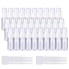 Load image into Gallery viewer, BENECREAT 30 Pack 20ml Plastic Fine Mist Spray Bottles with 10 Pack Plastic Pipettes for Perfume, Essential Oils