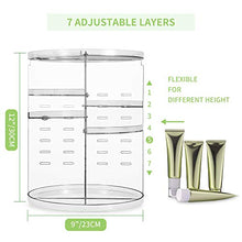 Load image into Gallery viewer, 360?? Rotating Makeup Organizer, Spinning Bathroom Organizer Countertop, Cosmetic Organizer Makeup Holder Shelf, Make Up Organizers and Storage for Bedroom, Transparent
