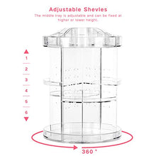 Load image into Gallery viewer, 360 Rotating Makeup Organizers and Storage, COOLBEAR Spinning Cosmetic Display Case with 6 Adjustable Layers for Bathroom Vanity Countertop, Fits Perfume Cream Skincare and More, Clear Acrylic