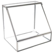 Load image into Gallery viewer, JC MAN Makeup Organizer Glass Large 4 Tier Brass Metal Cosmetic Storage Cube for Makeup, Brushes, Perfumes, Skincare (Trapezoid)