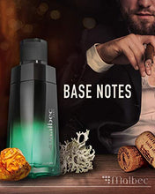 Load image into Gallery viewer, Malbec Vert Eau De Toilette by O Boticario | Made with French Oak Barrel-Aged Red Wine Alcohol | Woody Fresh Perfume for Men (3.4 fl oz)