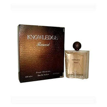 Load image into Gallery viewer, Knowledge for Men EDP - Eau De Parfum 100ML (3.4 oz) I Bold EDP (Eau De Parfum) Spray | Lasting edarwood, Patchouli, Sandal, Amber and Musky | Signature Arabian Perfumery | by RASASI Perfumes