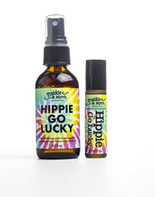 Load image into Gallery viewer, Hippie Go Lucky 2 Pack | Patchouli Roll-on and Spray Perfume/Cologne | Natural Patchouli and Grapefruit Aromatherapy Combo Pack for Relaxation, Meditation, and Positive Vibes