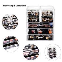 Load image into Gallery viewer, Makeup Organizer Acrylic Cosmetic with 7 Storage Drawers and Jewelry Display Box One-piece
