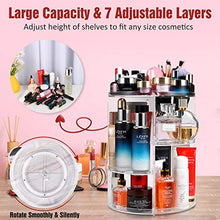 Load image into Gallery viewer, Makeup Organizer 360 Degree Rotating Large Capacity Cosmetic Storage Box 7 Layers Adjustable Shelf Height, Fits Makeup Brushes Lipsticks for Bedroom Bathroom Dresser or Vanity Countertop