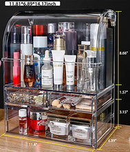 Load image into Gallery viewer, Cosmetics Organizer, Large Acrylic Storage Organizers and Makeup with Lid Cosmetic Storage Drawers, Dust Water Proof Skincare Box for Bathroom Counter Dresser, Brush Lipstick Perfume, High Transparent