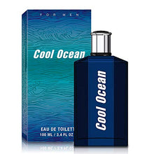 Load image into Gallery viewer, Cool Ocean Perfume for Men, Eau De Toilette, 3.4oz, Long Lasting Fragrance, with a NovoGlow Suede Pouch Included