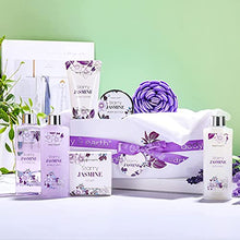 Load image into Gallery viewer, Bath Gift Set for Women - Luxurious 8 Pcs Bath Set with Jasmine Scented, Includes Bubble Bath, Shower Gel, Milk Lotion & Butter and More, Perfect Women Gifts