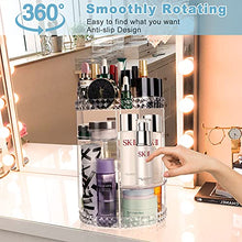 Load image into Gallery viewer, OurWarm Makeup Organizer, 360 Degree Rotating Large Capacity Perfume Cosmetic Storage with Makeup Brush Holder, Clear Adjustable Acrylic Makeup Cosmetic Display Cases for Bedroom Vanity Dresser