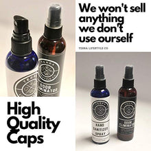 Load image into Gallery viewer, 50 Qty - 20/410 Neck Fine Mist Spray Caps | 5 1/4 tube, Black with Ribbed Neck | Bullet Boston Rounds | Essential Oil Bottle Tops | Travel | Perfume | Refill (50)