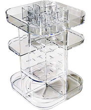 Load image into Gallery viewer, UEK Makeup Organizer, 360 Rotating Adjustable Acrylic Clear Cosmetic Countertop Storage, Large Capacity Crystal Display Stand Box for Lipsticks, Lotion, Perfumes