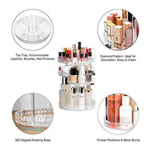 Load image into Gallery viewer, JessLab Makeup Organizer, 360 Degree Rotating Adjustable Cosmetic Perfume Organizer Makeup Storage Carousel Brush Lipstick Holder for Bathroom Vanity, Multi-Function Large Capacity, Diamond Pattern
