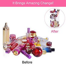 Load image into Gallery viewer, Easyhouse 360?? Rotating Makeup Organizer, Adjustable Multi-Function Cosmetic Storage Organizer, Large Capacity Jewelry Perfumes Display Stand Box (Clear)