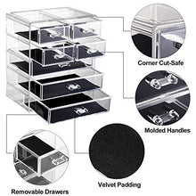 Load image into Gallery viewer, Makeup Organizer Acrylic Cosmetic with 7 Storage Drawers and Jewelry Display Box One-piece