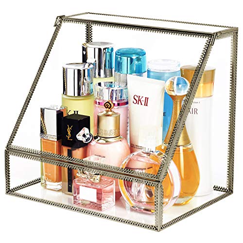 Makeup Organizer Plastic Cosmetic Organizer Box Fully Open Makeup Display  Boxes, Skincare Organizers Makeup Caddy Holder for Bathroom, Dresser,  Countertop Bedroom -BLUE 