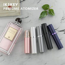Load image into Gallery viewer, Refillable Perfume Bottle Atomizer for Travel,Portable Easy Refillable Perfume Spray Pump Empty Bottle for men and women with 5ml Mini Pocket Size (Silvery+Rose Gold)