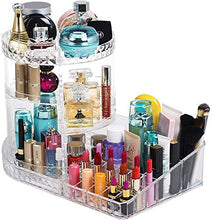Load image into Gallery viewer, iPEGTOP Acrylic Rotating Makeup Organiser, 360 Degree Rotating Adjustable Jewelry Cosmetic Perfumes Display Stand Box, Great Capacity Make Up Storage For Dresser, Bedroom, Bathroom - Clear