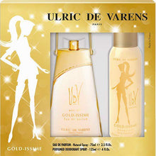 Load image into Gallery viewer, Udv Gold Issime By Ulric De Varens For Women. Set-eau De Parfum 2.5 OZ & Deodorant Spray 4 OZ