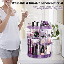 Load image into Gallery viewer, Awenia Makeup Organizer 360-Degree Rotating, Adjustable Makeup Storage, 7 Layers Large Capacity Cosmetic Storage Unit with Makeup Bag, Plus Size(Purple)