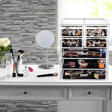 Load image into Gallery viewer, Makeup Organizer Acrylic Cosmetic with 7 Storage Drawers and Jewelry Display Box One-piece