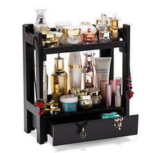 Load image into Gallery viewer, GOBAM Makeup Organizer Vanity Organizer and Cosmetic Storage Display Box, Large Capacity Make up Caddy Shelf, Great for Countertop, Bamboo(Black)