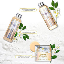 Load image into Gallery viewer, Bath and Body Set - Body & Earth Women Gifts Spa Set with Jasmine & Honey Scent, Includes Bubble Bath, Shower Gel, Body Lotion and Hand Cream. Perfect Valentine's Day Gift Basket for Women