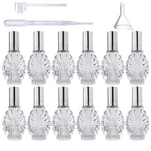 Load image into Gallery viewer, YU FENG 12pcs Empty Engraved Glass Perfume Atomizer Bottles with Funnels Pipettes Dispensers,Refillable Spray Perfume Bottles