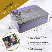 Load image into Gallery viewer, Father's Day Gift - Jasmine Lavender Bath and Body Gift Set, Luxury Bath Essentials with Shea Butter - Home Spa Kit - Dead Sea Mud Mask, Shower Gel, Body Lotion & Handmade Soap in an Elegant Tin Box