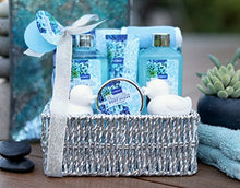 Load image into Gallery viewer, Father's Day Spa Gift Basket in Heavenly Ocean Bliss Scent - 9 Piece Bath & Body Set - Shower Gel, Bubble Bath, Salts, Lotions & more! Great Wedding, Anniversary, Birthday & Graduation Gift for Women