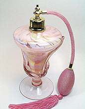 Load image into Gallery viewer, Art Crystal Glass Perfume Cologne Refillable Empty Bottle with Pink Long Cord and Bulb Tassel Atomizer Sprayer