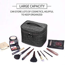 Load image into Gallery viewer, Makeup Bag Travel Large Cosmetic Bag Case Organizer Pouch with Mesh Bag Brush Holder Make Up Toiletry Bags for Women(Black)