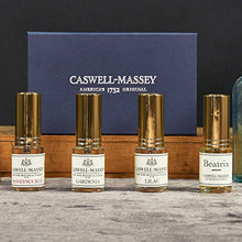 Load image into Gallery viewer, Caswell-Massey Eau De Toilette Sampler Gift Set - Travel Size NYBG Floral Fragrances in Honeysuckle, Gardenia, Lilac and Rose Scents, 15 ml Each (Set of 4)