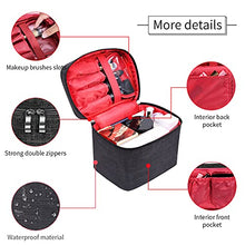 Load image into Gallery viewer, Makeup Bag Travel Large Cosmetic Bag Case Organizer Pouch with Mesh Bag Brush Holder Make Up Toiletry Bags for Women(Black)