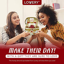 Load image into Gallery viewer, Bath and Body Gift Basket For Women ?Çô Honey Almond Home Spa Set with Fragrant Lotions, 6 Bath Bombs, Reusable Travel Cosmetics Bag and More - 14 Piece Set