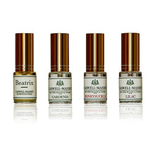 Load image into Gallery viewer, Caswell-Massey Eau De Toilette Sampler Gift Set - Travel Size NYBG Floral Fragrances in Honeysuckle, Gardenia, Lilac and Rose Scents, 15 ml Each (Set of 4)