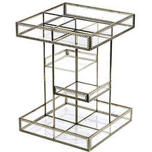 Load image into Gallery viewer, 360 Degree Rotation Perfume Tray Makeup Organizer Antique Countertop Vanity Cosmetic Storage Box Mirror Glass Beauty Display, Brass Spin Large Capacity Holder for Brushes Lipsticks Skincare Toner