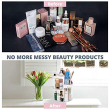 Load image into Gallery viewer, 360 Spinning Makeup Organizer - Rotating Makeup Organiser Storage Lazy Susan Rack for Perfume, Nail Polish - Premium Makeup Brush Holder for Dresser Vanity, Bathroom, Countertop - 7 Adjustable Layers with 4 Trays for Cosmetics, Brushes, Creams - Clear