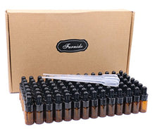 Load image into Gallery viewer, Pack of 100,3ml Amber Glass Dropper Bottle,Empty Sample Vial Glass Eye Dropper Aromatherapy Liquid Perfume Essential Oil Bottles with Glass pipette&Black Aluminum caps-Pipette&Funnel included