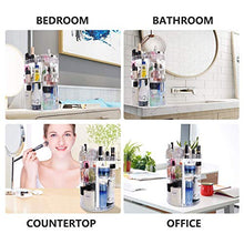 Load image into Gallery viewer, Deksias 360 Rotating Makeup Organizer, Adjustable Carousel Acrylic Storage,Large Capacity Spinning Cosmetics Display Case for Bathroom,Bedroom,Dresser or Vanity Countertop (Clear)