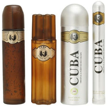 Load image into Gallery viewer, Cuba Gold by Cuba for Men - Gift Set - 3.4oz EDT Spray, 6.7oz deodorant Spray, 3.3oz after shave, 1.17oz EDT Spray with bucket