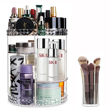 Load image into Gallery viewer, OurWarm Makeup Organizer, 360 Degree Rotating Large Capacity Perfume Cosmetic Storage with Makeup Brush Holder, Clear Adjustable Acrylic Makeup Cosmetic Display Cases for Bedroom Vanity Dresser