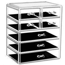 Load image into Gallery viewer, Makeup Organizer Acrylic Cosmetic with 7 Storage Drawers and Jewelry Display Box One-piece