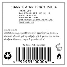 Load image into Gallery viewer, INeKE Field Notes from Paris 75ml / 2.5 oz eau de parfum/perfume