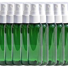 Load image into Gallery viewer, Travel Spray Bottles 2oz. Green PET Plastic Sets with White Fine Misting Sprayers for Essential Oils, Aromatherapy, Perfumes, Bug Repellant, Liquids (50)