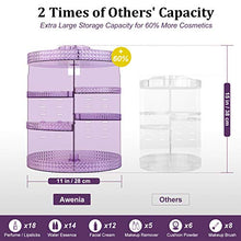 Load image into Gallery viewer, Awenia Makeup Organizer 360-Degree Rotating, Adjustable Makeup Storage, 7 Layers Large Capacity Cosmetic Storage Unit with Makeup Bag, Plus Size(Purple)